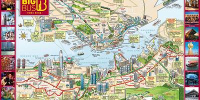 Hong Kong madh turne me autobus hartë