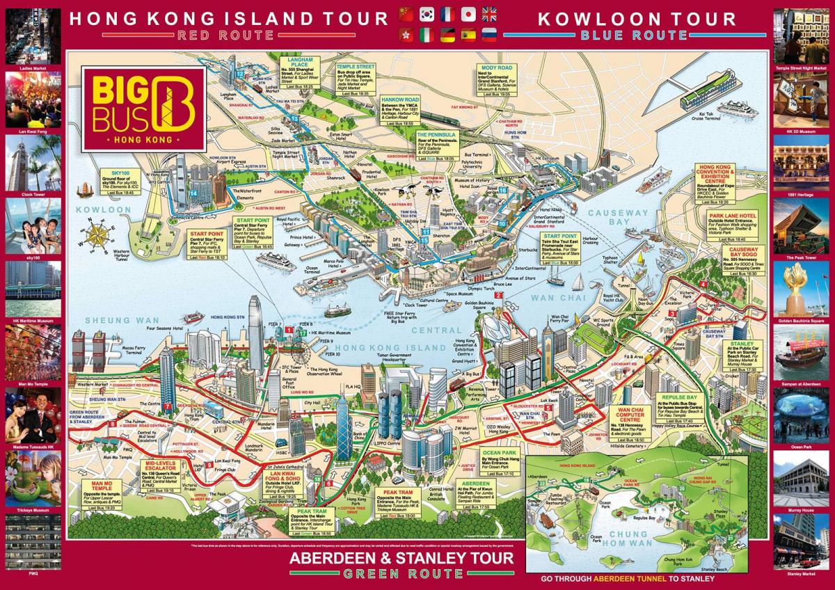 Hong Kong madh turne me autobus hartë