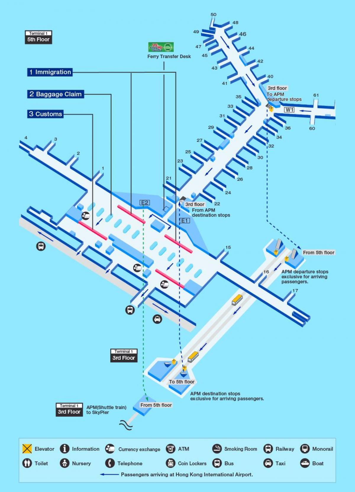 Hong Kong aeroportin e portës hartë