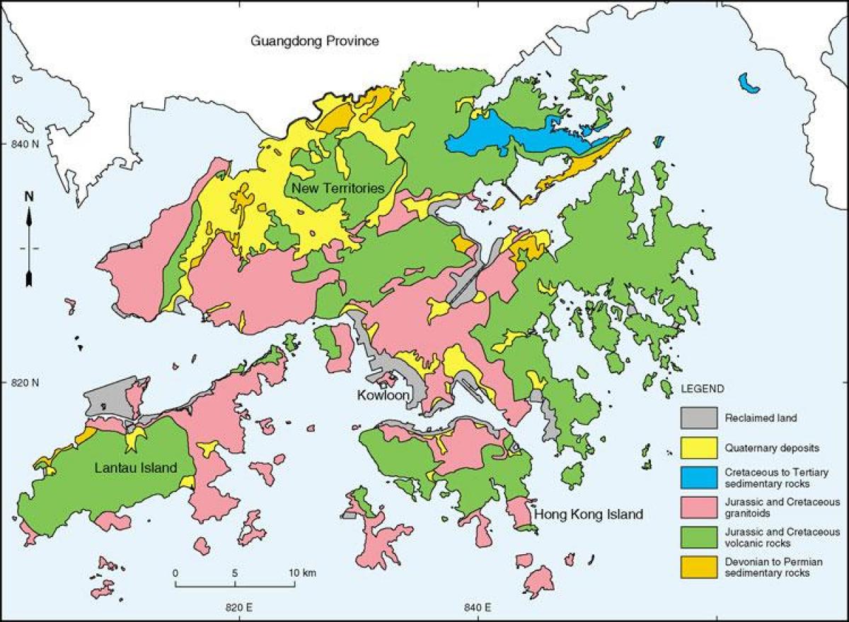 gjeologjike, harta e Hong Kong