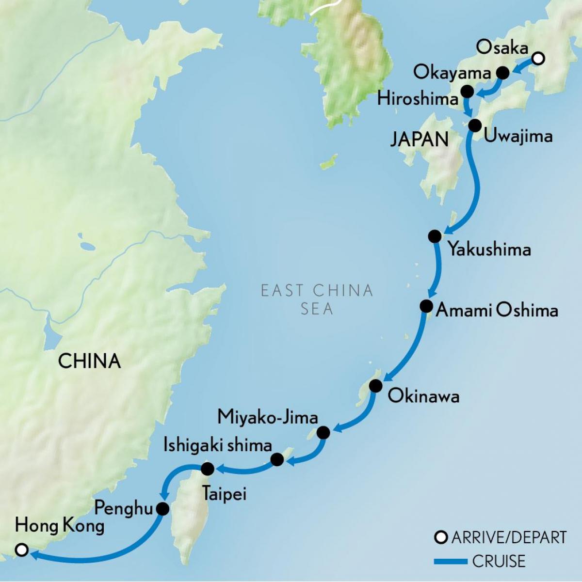 harta e Hong Kong dhe japoni