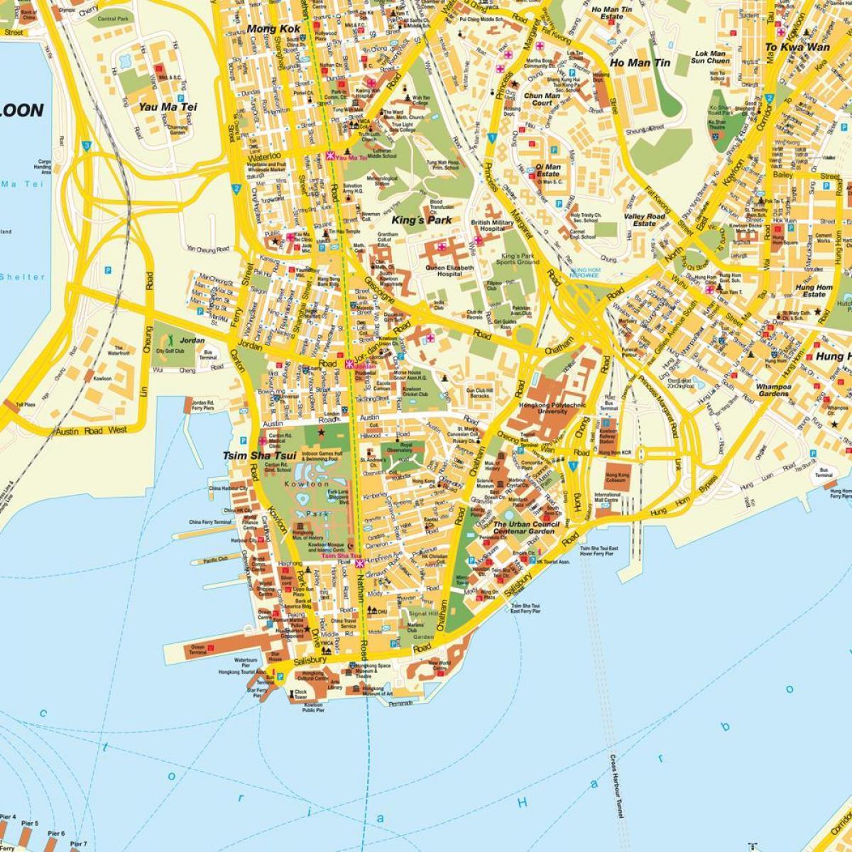 harta e Hong Kong të Kinës
