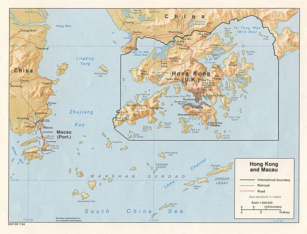 harta e Hong Kong dhe Macau