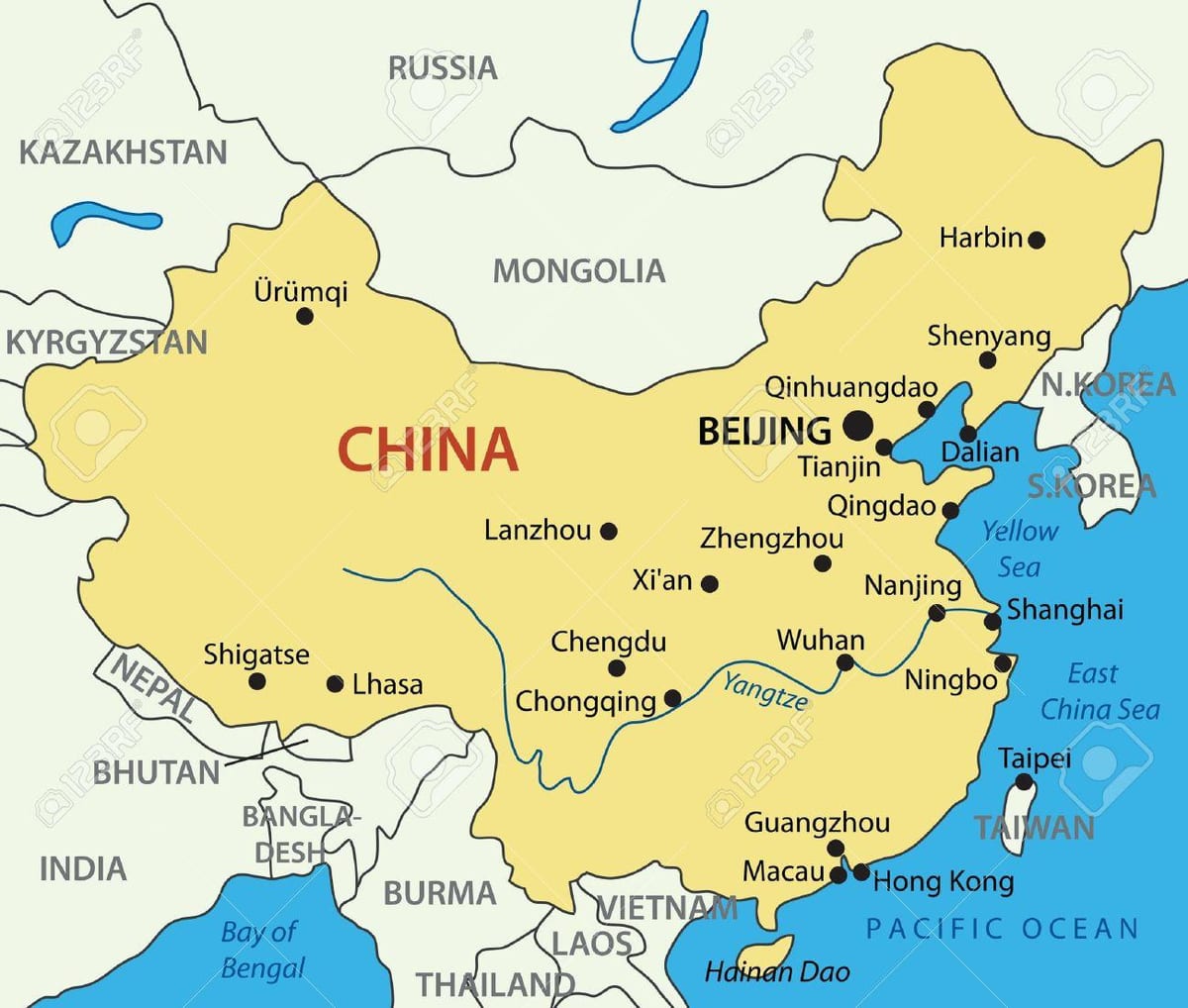 harta e Tajvan dhe Hong Kong