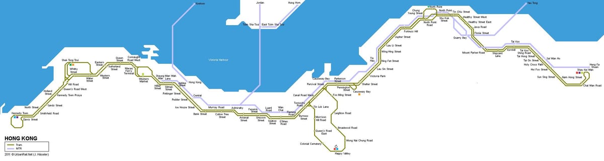 treni hartë Hong Kong