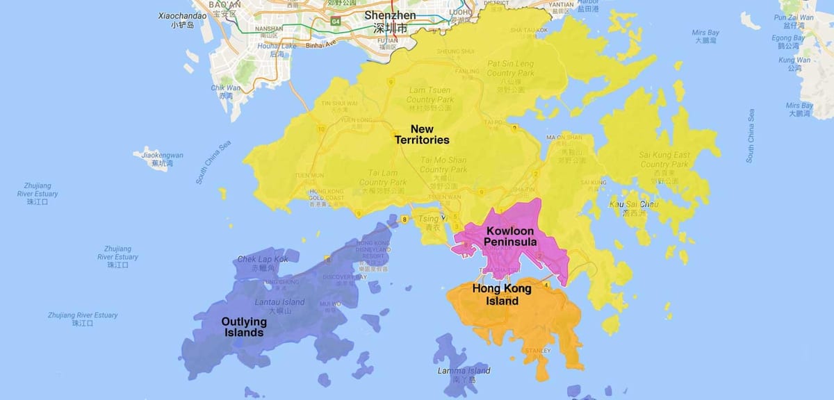 harta e Hong Kong zonë