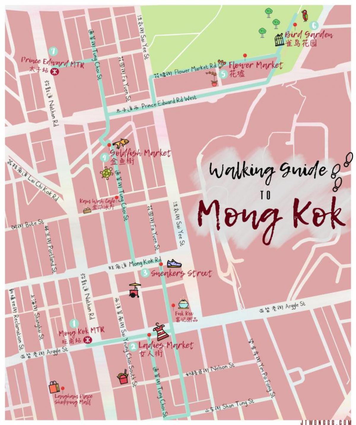 harta e Mong Kok në Hong Kong