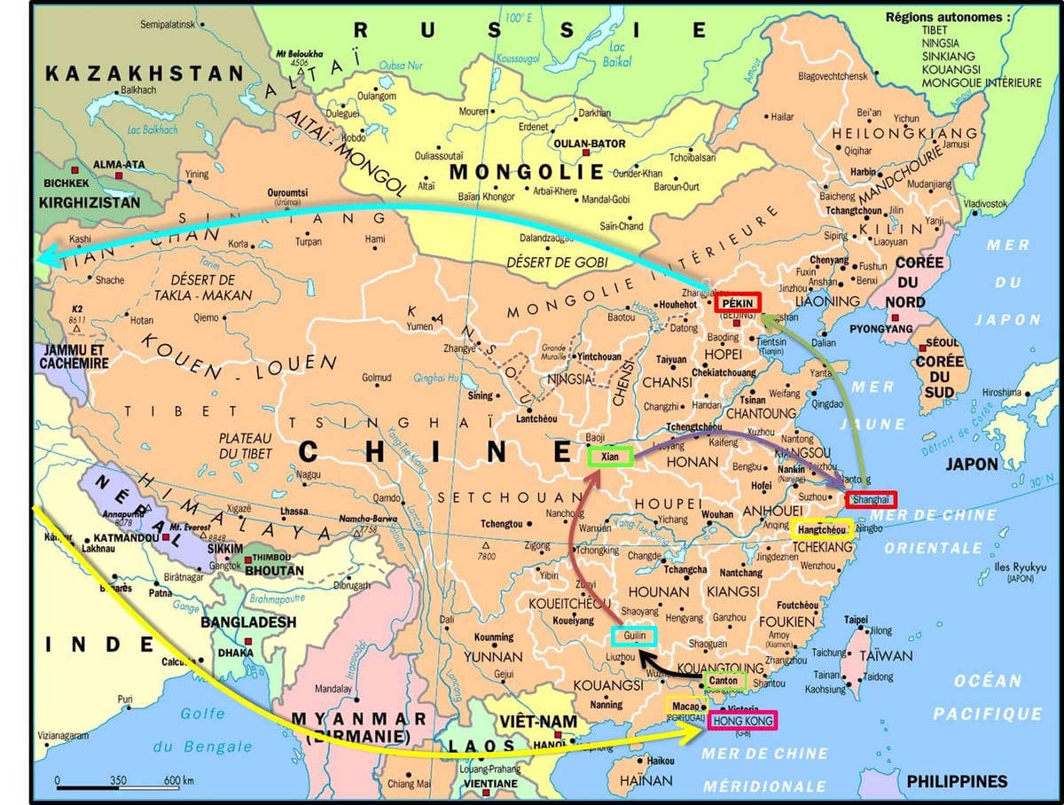 Shangai për në Hong Kong hartë