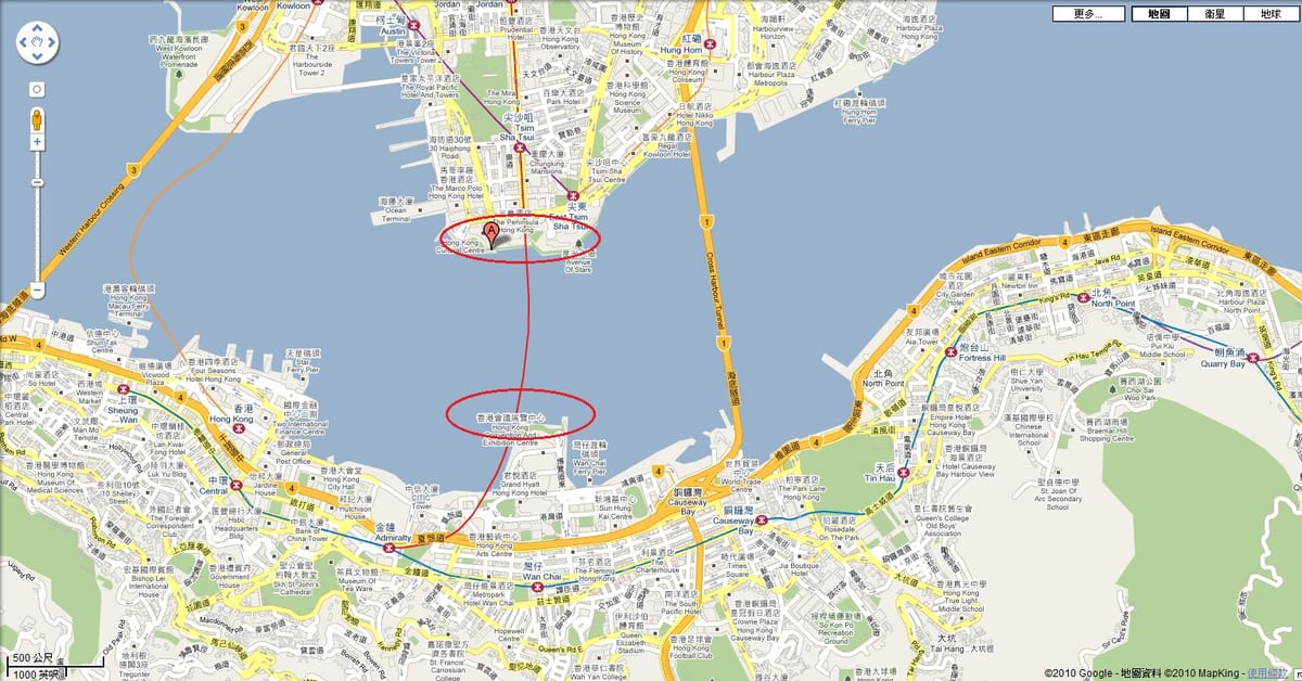 harta e victoria harbour Hong Kong