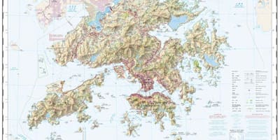 Topografike hartë e Hong Kong