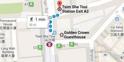 Tsim Sha Tsui MTR stacioni hartë