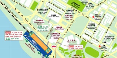 Tsuen Wan Perëndim stacioni hartë